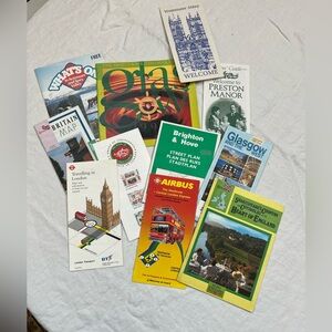 Vintage London UK  England Maps Brochures Flyers Restaurant Tourism Lot of 10